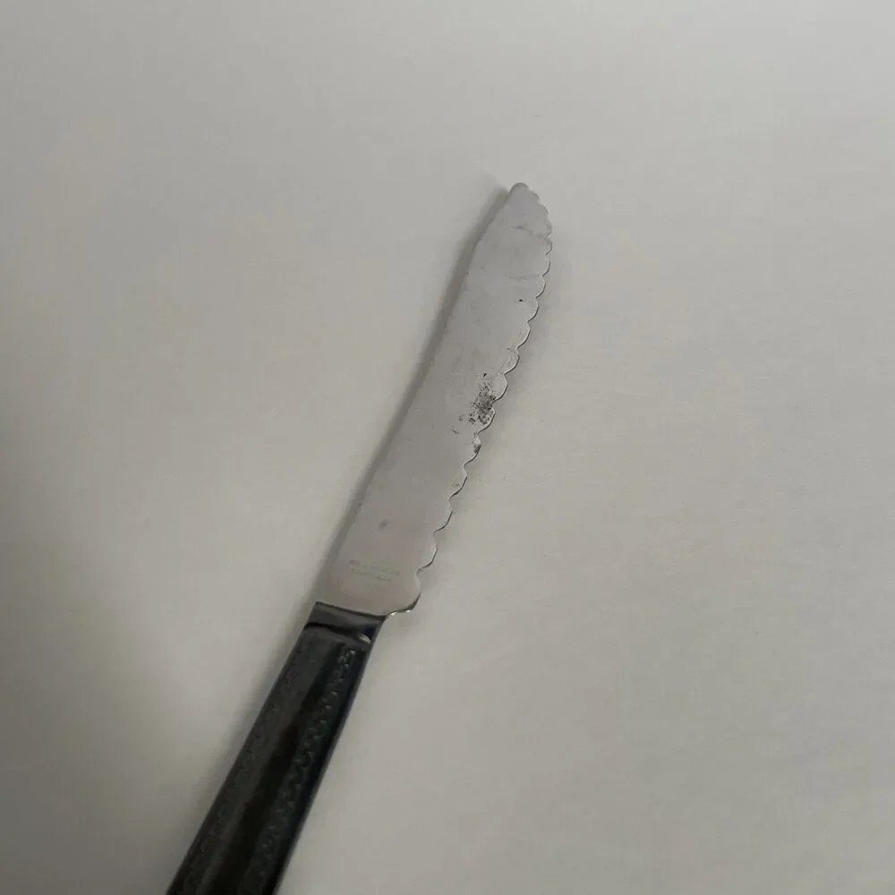 WM A ROGERS BERKELEY SILVERPLATE SERRATED WEDDING CAKE KNIFE MONOGRAM ENGRAVE N